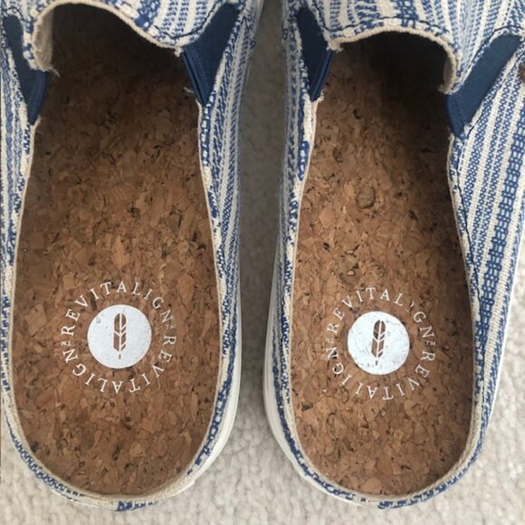 REVITALIGN Women's Esplanade Canvas Slides/Mules in Blue Stripe - Orthotic, 7.5 - Picture 7 of 13